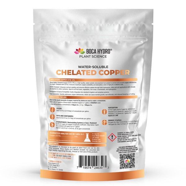 chelated copper herbicide Boca Hydro Chelated Copper EDTA 14% Water Soluble Micro Nutrient