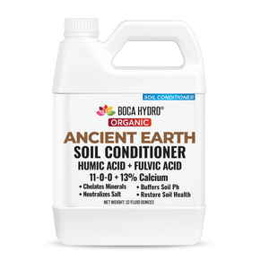 Boca Hydro Ancient Earth Soil Conditioner – Organic Humic & Fulvic Acid Blend with Calcium, Nitrogen & Molasses – Improves Nutrient Uptake, Buffers pH, Neutralizes Salt, Loosens Clay & Restores Soil Health