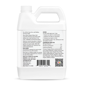 Boca Hydro Bloom Soil 6-6-30 | Premium Organic Liquid Bloom Fertilizer | High Potassium Plant Food for Abundant Flowers, Fruits & Budding Plants | For Soil, Soilless & Coco Coir Growing Media