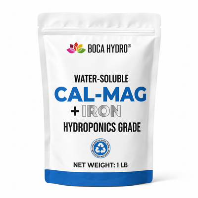 Boca Hydro Cal-Mag + Iron Water Soluble Calcium Magnesium Fertilizer for Hydroponics Coco Soil and Fruiting Plants