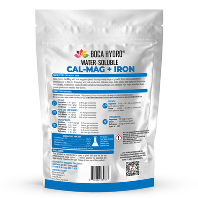 Boca Hydro Cal-Mag with Iron Water Soluble Calcium Magnesium Fertilizer for Hydroponics Coco Soil and Fruiting Plants