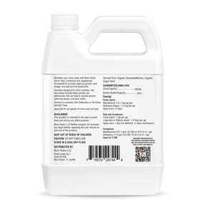 Boca Hydro Organic Citrus Heal Zinc Supplement for all Citrus and Nut Trees. 20% Zinc + Seaweed Amino Acid Plant Growth Enhancer