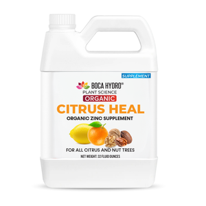 Boca Hydro Organic Citrus Heal Zinc Supplement for all Citrus and Nut Trees. 20% Zinc + Seaweed Amino Acid Plant Growth Enhancer
