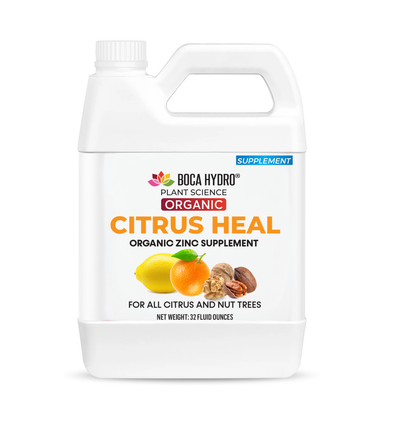 Boca Hydro Organic Citrus Heal Zinc Supplement for all Citrus and Nut Trees. 20% Zinc + Seaweed Amino Acid Plant Growth Enhancer