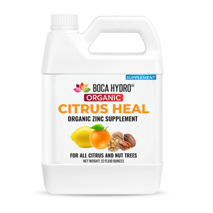 Boca Hydro Organic Citrus Heal Zinc Supplement for all Citrus and Nut Trees. 20% Zinc + Seaweed Amino Acid Plant Growth Enhancer