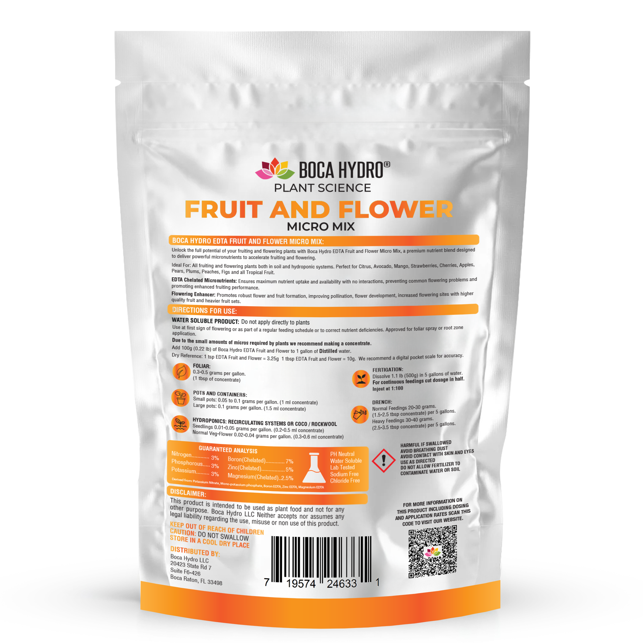 Boca Hydro EDTA Fruit and Flower Micro Mix Flowering Enhancer Water Soluble Plant Food