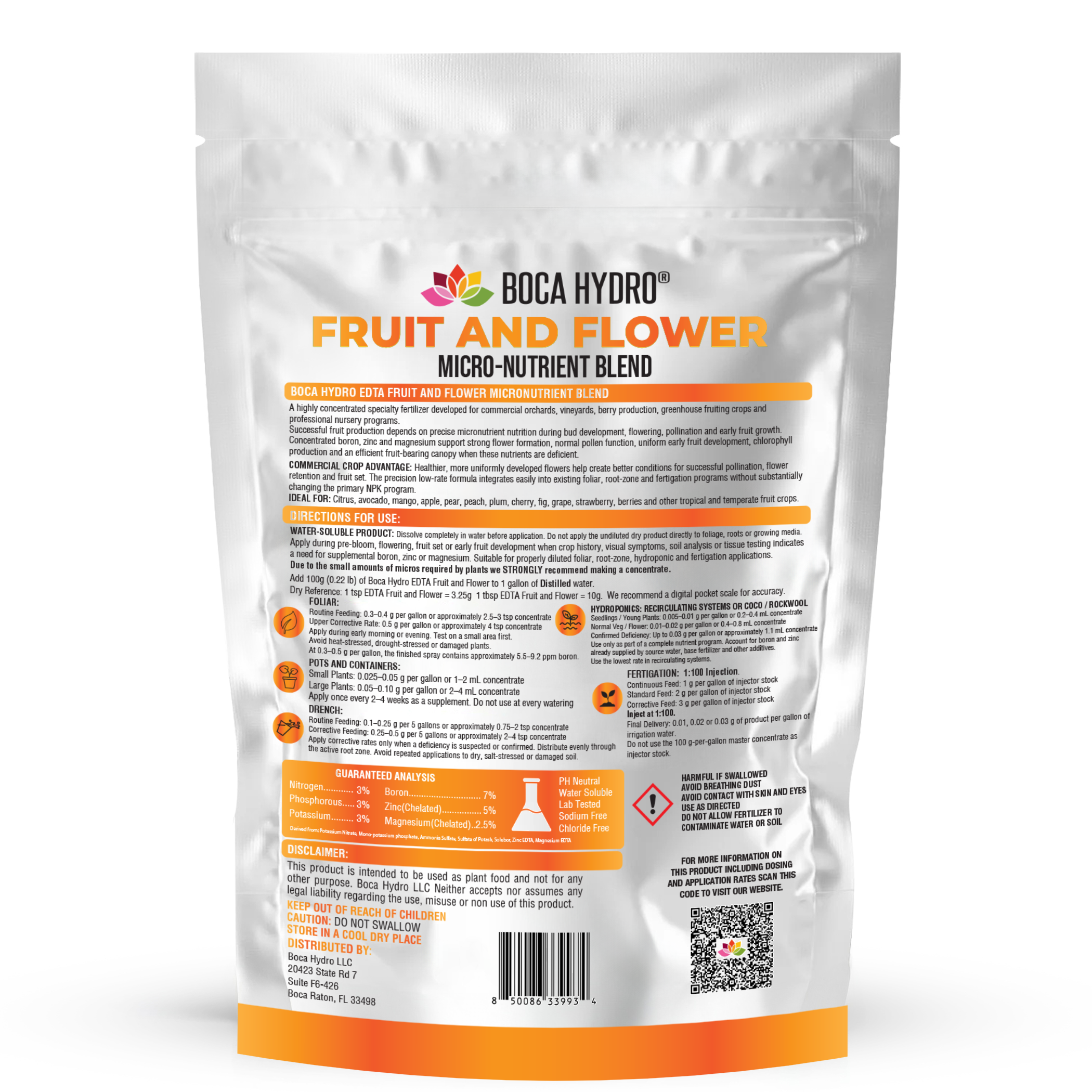 Boca Hydro EDTA Fruit and Flower Micro Mix Flowering Enhancer Water Soluble Plant Food