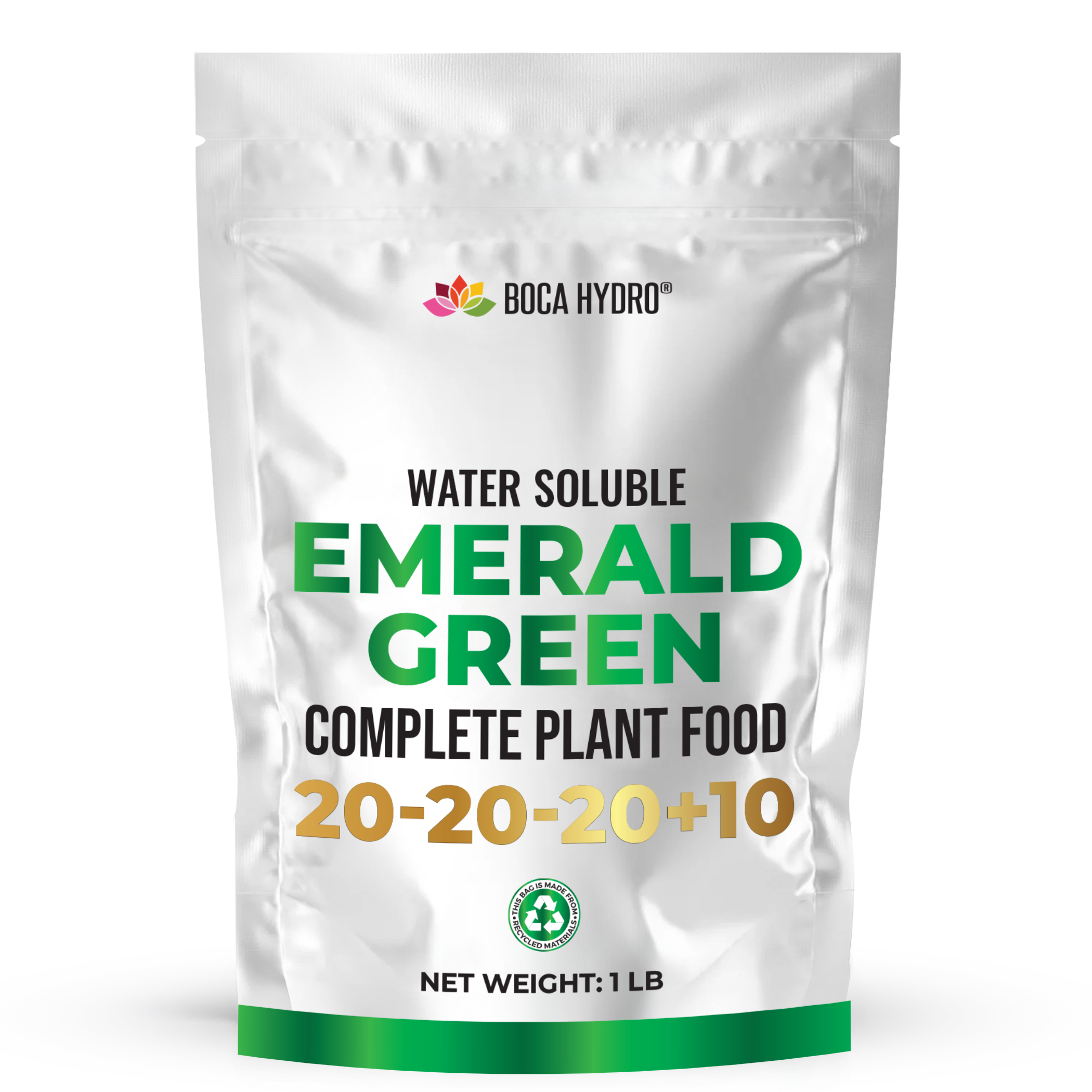 Boca Hydro Emerald Green 20-20-20+10 Complete Water Soluble Plant Food