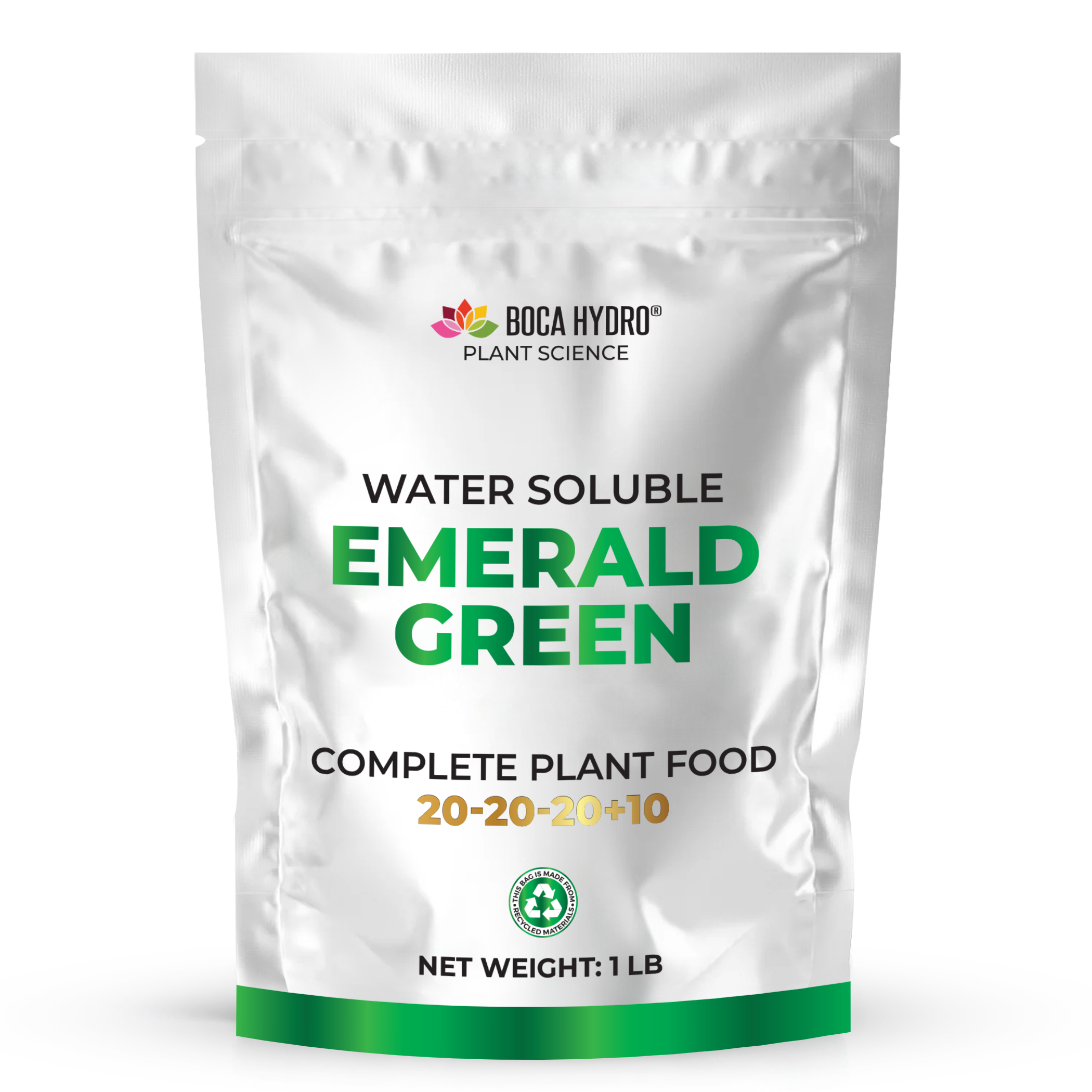 Boca Hydro Emerald Green 20-20-20+10 Complete Water Soluble Plant Food