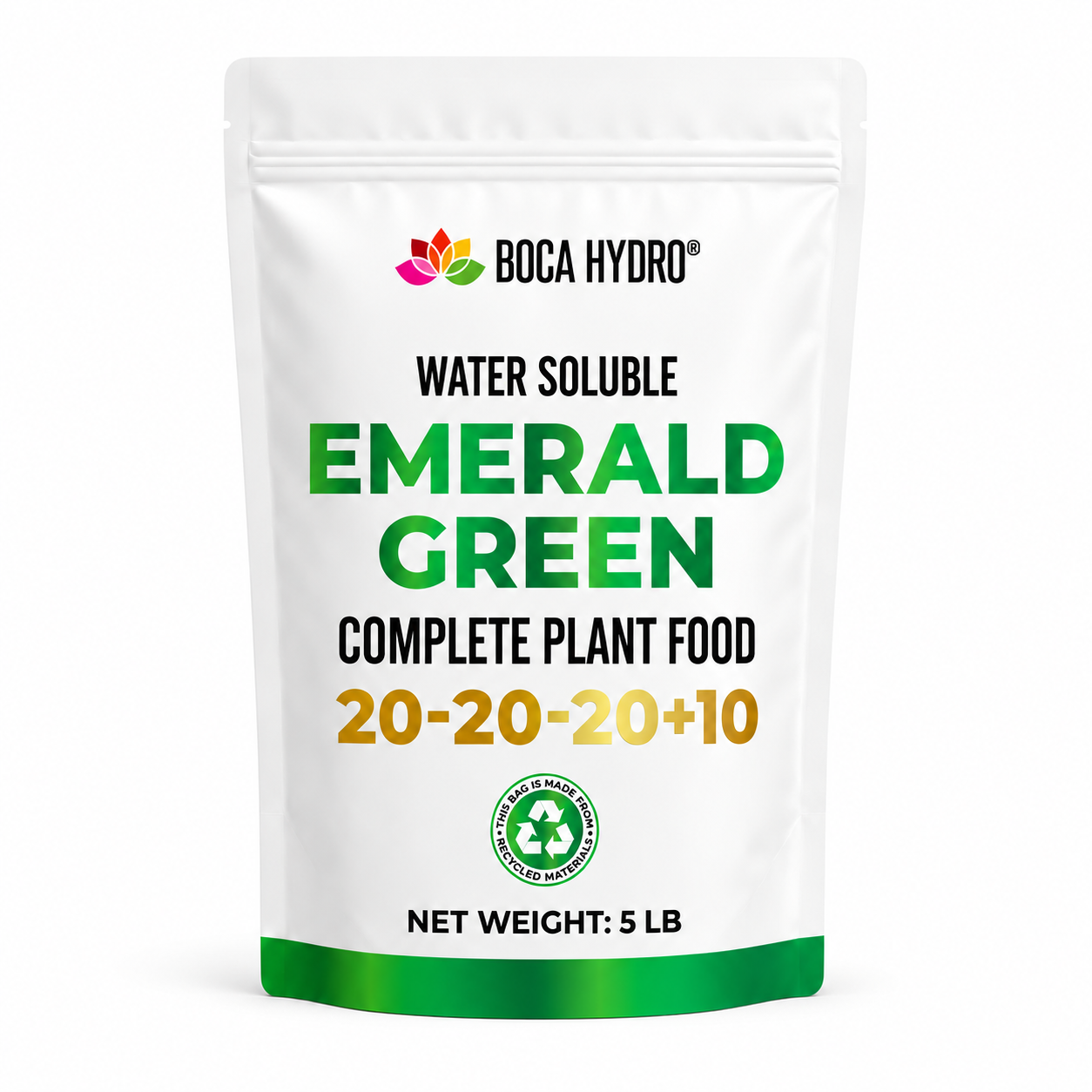 Boca Hydro Emerald Green 20-20-20+10 Complete Water Soluble Plant Food