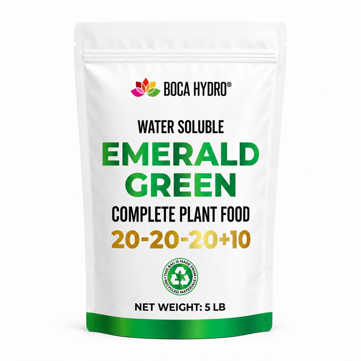 Boca Hydro Emerald Green 20-20-20+10 Complete Water Soluble Plant Food