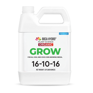 Boca Hydro Grow Soil – Organic Liquid Plant Food 16-10-16 NPK | Base Grow Fertilizer with Amino Acids & Micronutrients | Complete Organic Nutrition for Strong Vegetative Growth, Healthy Roots, and Vibrant Green Plants