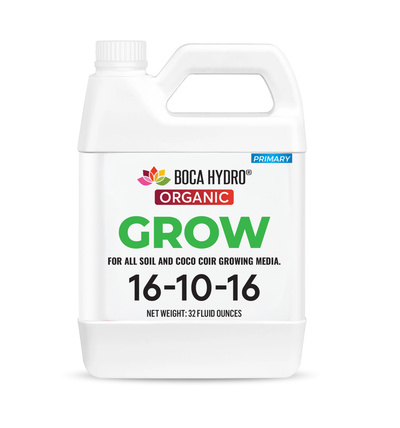 Boca Hydro Organic Grow Soil 16-10-16 with Amino Acids & Micronutrients Complete Organic Nutrition for Strong Vegetative Growth, Healthy Roots, and Vibrant Green Plants