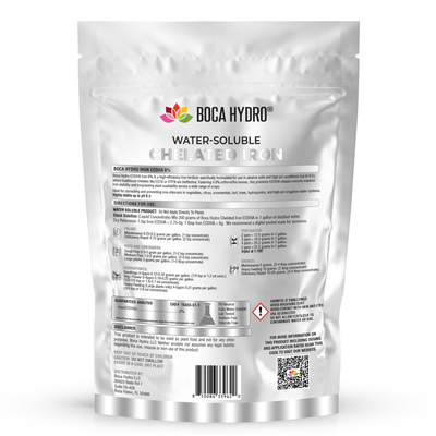 Boca Hydro Chelated Iron EDDHA 6% Water Soluble Micronutrient Aquaponics Safe
