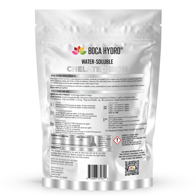 Boca Hydro Chelated Iron EDDHA 6% Water Soluble Micronutrient Aquaponics Safe