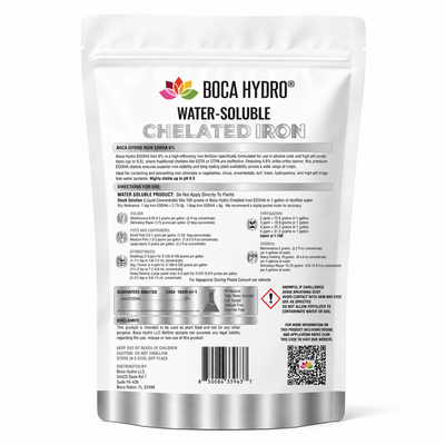 Boca Hydro Chelated Iron EDDHA 6% Water Soluble Micronutrient Aquaponics Safe