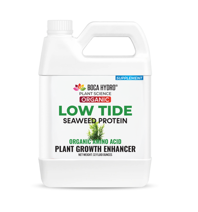 Boca Hydro Low Tide Liquid Seaweed Extract – Organic Ascophyllum Nodosum Kelp Fertilizer | Natural Plant Growth Booster with Amino Acids, Humic Acid, Vitamins & Trace Minerals for Stronger Roots, Leaves & Blooms