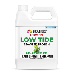 Boca Hydro Low Tide Liquid Seaweed Extract – Organic Ascophyllum Nodosum Kelp Fertilizer | Natural Plant Growth Booster with Amino Acids, Humic Acid, Vitamins & Trace Minerals for Stronger Roots, Leaves & Blooms