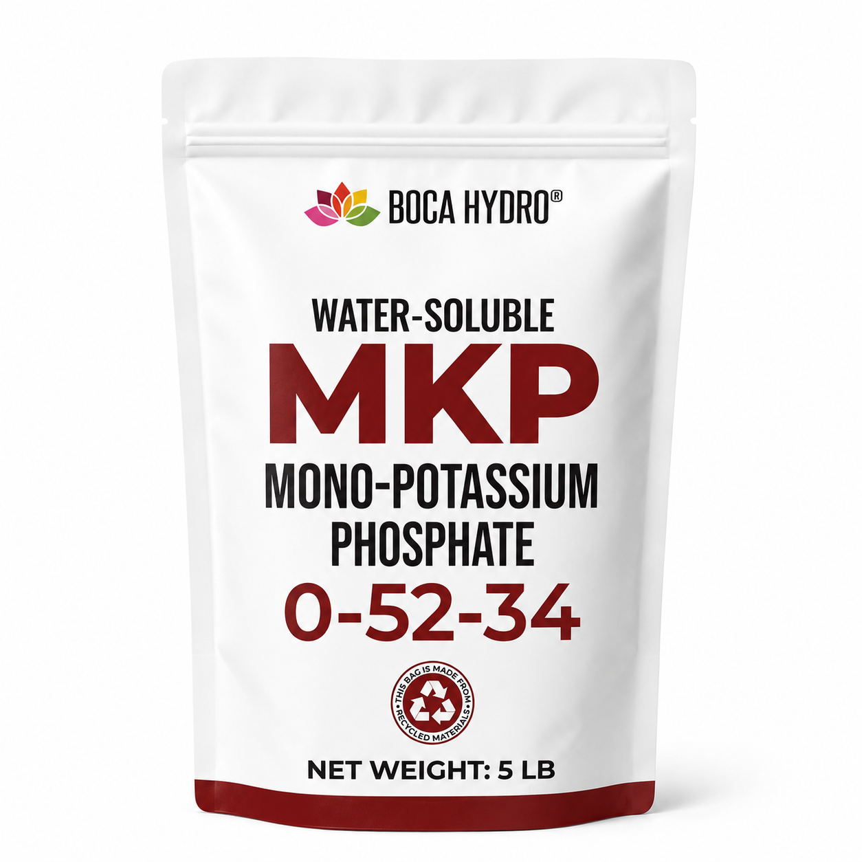 Boca Hydro MKP Mono-Potassium Phosphate 0-52-34 Water Soluble Flowering Enhancer Bloom Booster and Root Builder for all Plants, Vegetables and Trees