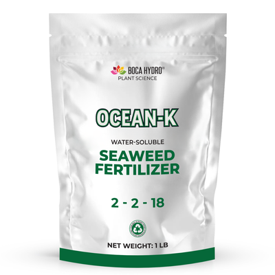 Boca Hydro Organic Ocean-K 2-2-18 + Trace Elements High Potassium Water-Soluble Seaweed Fertilizer Amino Acid Plant Growth Enhancer