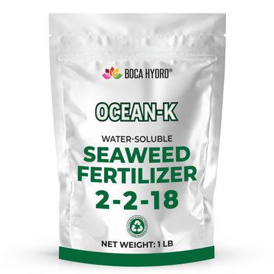 Boca Hydro Organic Ocean-K 2-2-18 + Trace Elements High Potassium Water-Soluble Seaweed Fertilizer Amino Acid Plant Growth Enhancer