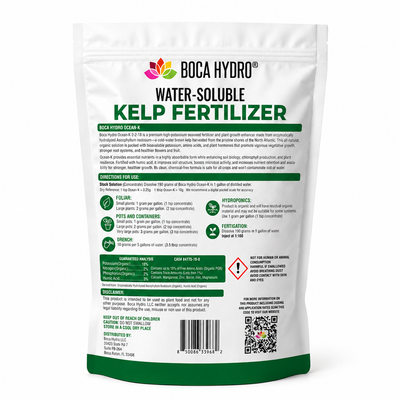 Boca Hydro Organic Ocean-K 2-2-18 + Trace Elements High Potassium Water-Soluble Seaweed Fertilizer Amino Acid Plant Growth Enhancer