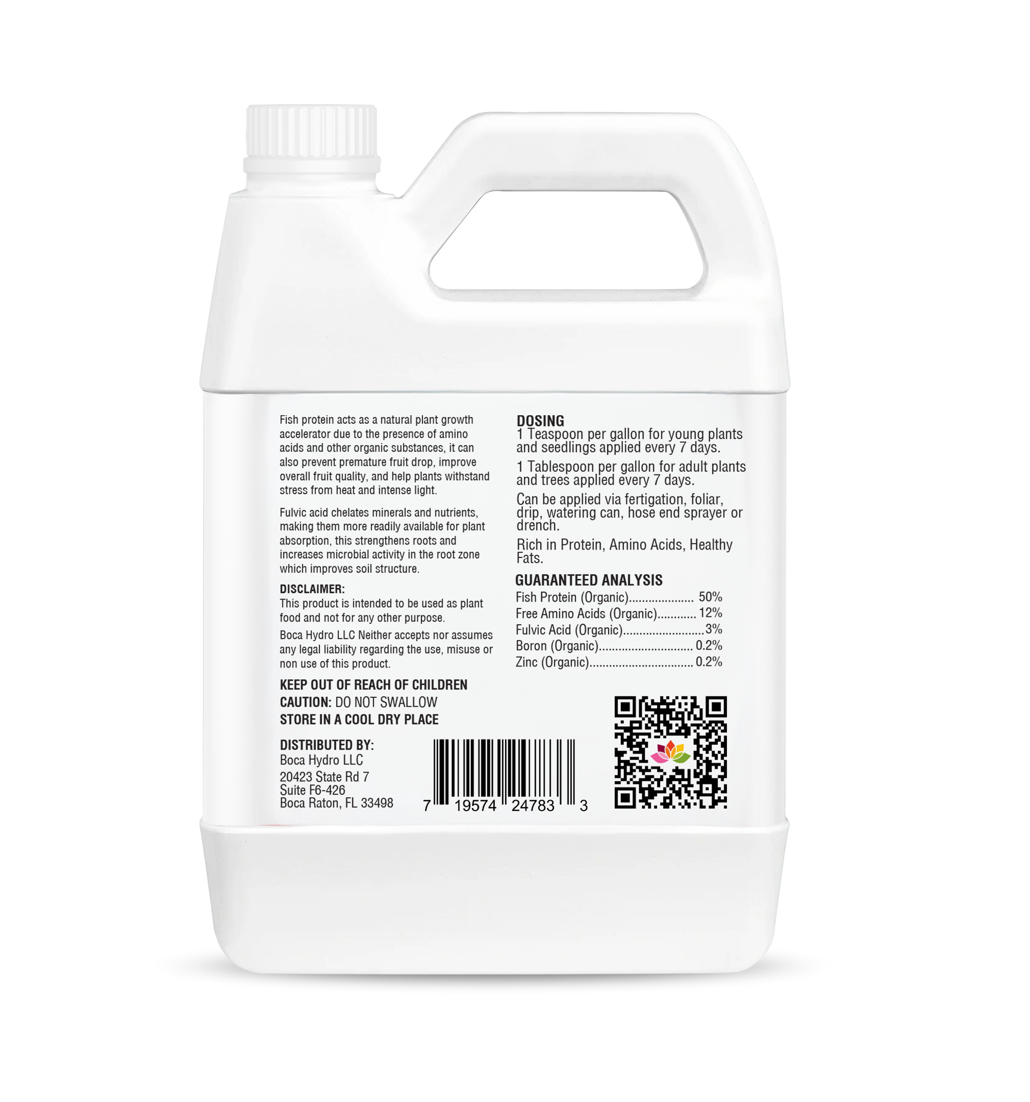 Boca Hydro Ocean Feast Fish Protein Fertilizer – Premium Organic Amino Acids, Fulvic Acid & Natural Peptides for Plant Growth, Soil Health, Strong Roots, Stress Resistance & Improved Fruit Quality