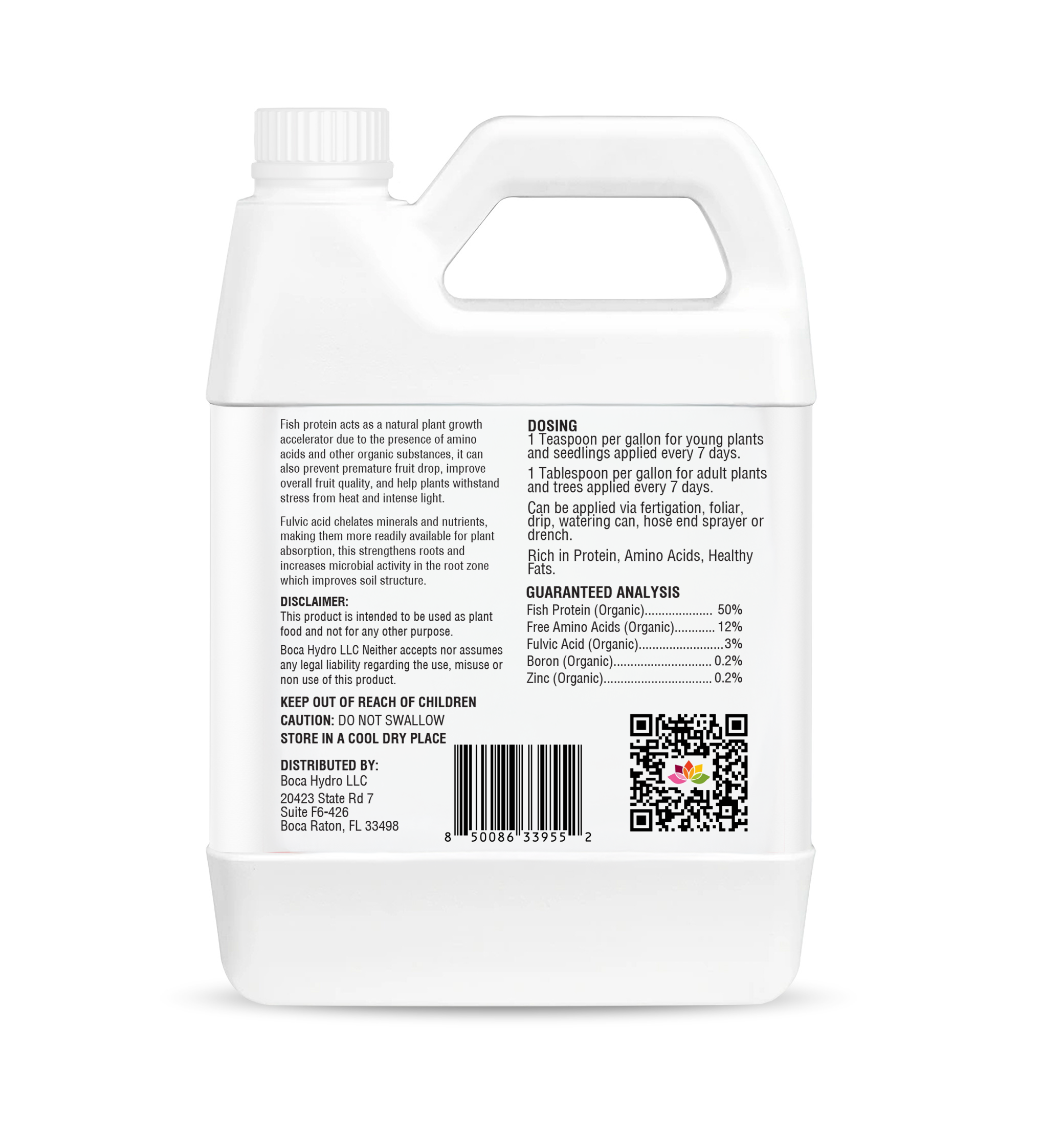 Boca Hydro Ocean Feast Fish Protein Fertilizer – Premium Organic Amino Acids, Fulvic Acid & Natural Peptides for Plant Growth, Soil Health, Strong Roots, Stress Resistance & Improved Fruit Quality