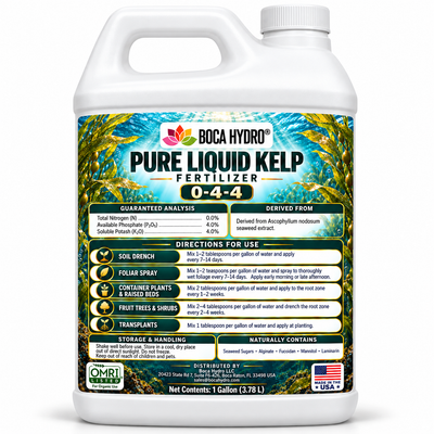 Boca Hydro Pure Organic Liquid Kelp Fertilizer 0-4-4 – Seaweed Extract for Gardens, Fruit Trees, Vegetables, Containers & Foliar Use