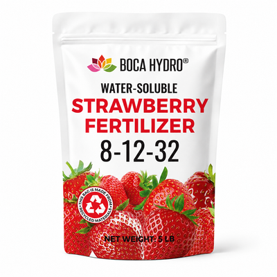 Boca Hydro Strawberry Fertilizer 8-12-32 Professional Water-Soluble Fertilizer for Hydroponics, Coco & Soil