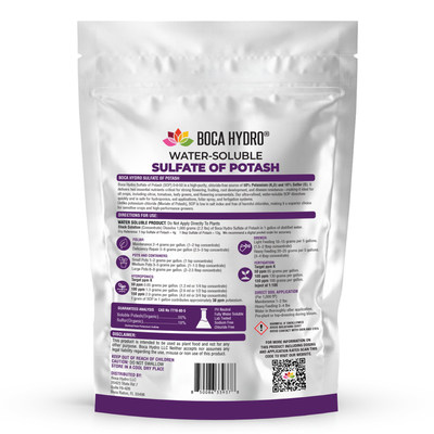Boca Hydro Organic Sulfate of Potash 0-0-50 Water Soluble Plant Food Fruit and Bud Mass Gainer Vitality Booster For all Fruits and Vegetables