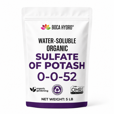 Boca Hydro Organic Sulfate of Potash 0-0-52 Water Soluble Plant Food Fruit and Bud Mass Gainer Vitality Booster For all Fruits and Vegetables