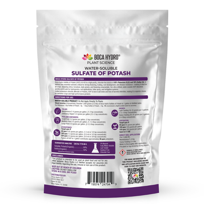 Boca Hydro Organic Sulfate of Potash 0-0-50 Water Soluble Plant Food Fruit and Bud Mass Gainer Vitality Booster For all Fruits and Vegetables