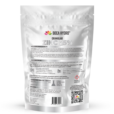 Boca Hydro Granular Zinc 25% Sulfur Free Slow Release Feeds for 6 Months