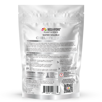 Boca Hydro Chelated Zinc EDTA 14% Water Soluble Micronutrient