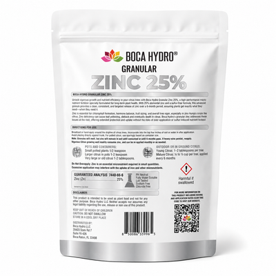 Boca Hydro Granular Zinc 25% Sulfur Free Slow Release Feeds for 6 Months